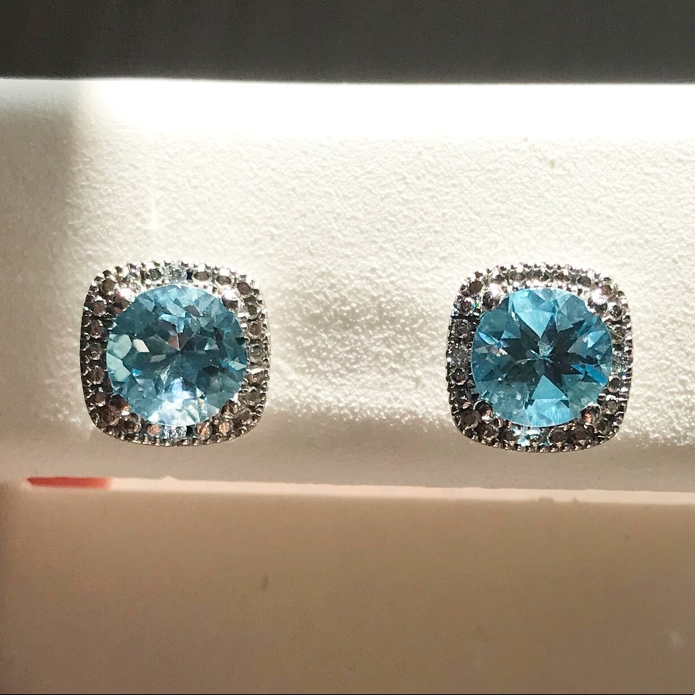 Blue Amethyst sterling Silver Studs